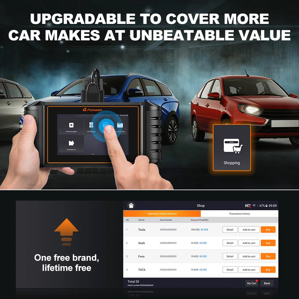 Foxwell NT710 OBD2 Scanner Automotive Bi-Directional Control Scan Tool Full System Car Scanner 30+ Reset Service Automotive Scanner Wireless Code Reader Auto Analyzer Automotive Diagnostic Scanner