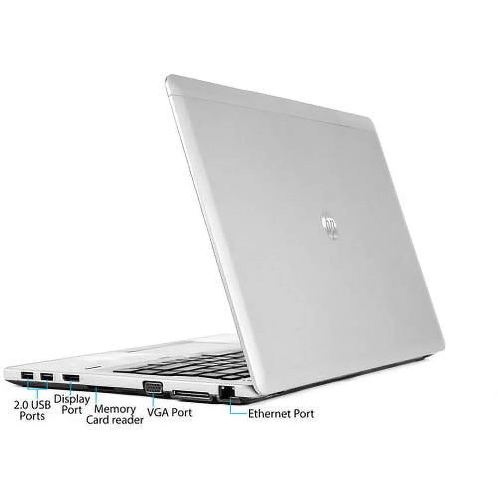 Restored HP Silver 14" Folio 9470M Laptop PC with Intel Core i5-3437U Processor, 4GB Memory, 128GB Solid State Drive and Windows 10 Pro (Refurbished)