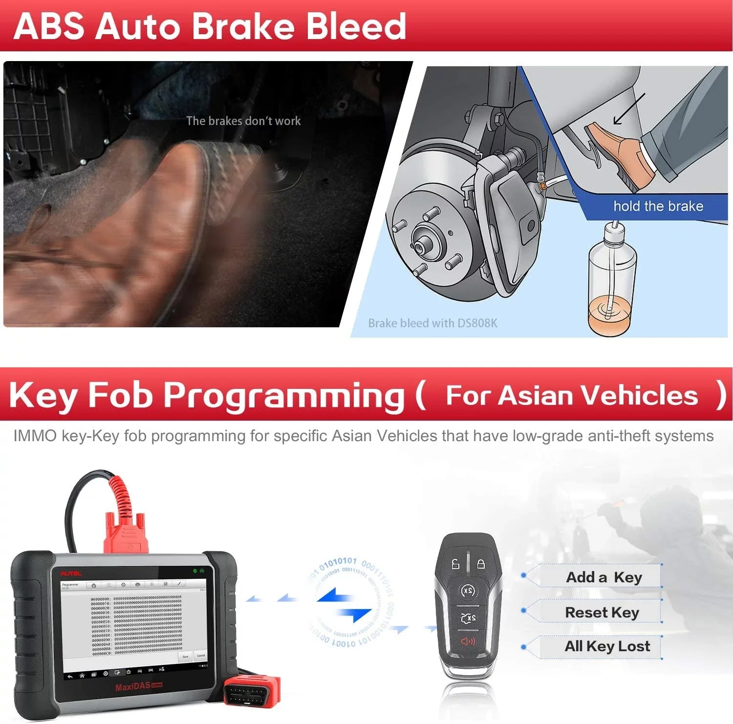 Autel Scanner MaxiDAS DS808K Auto Diagnostic Scan Tool, ECU Coding,ABS Bleed, Oil Reset,Upgrade of DS708 MP808
