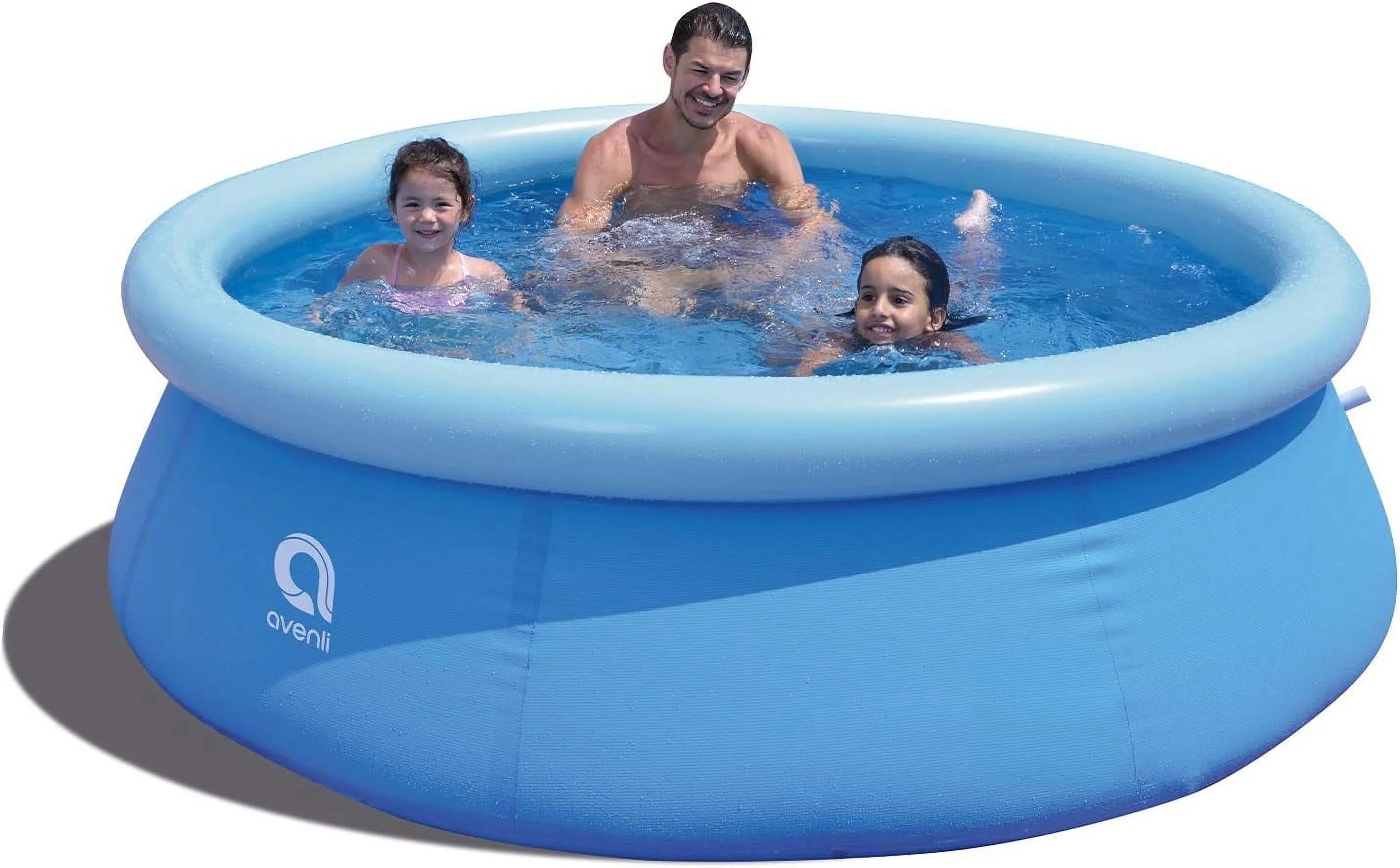 Avenli 8 Foot X 25 Inch 2 To 3 Person Capacity Prompt Set Above Ground Inflatable Outdoor Backyard Swimming Pool, Blue