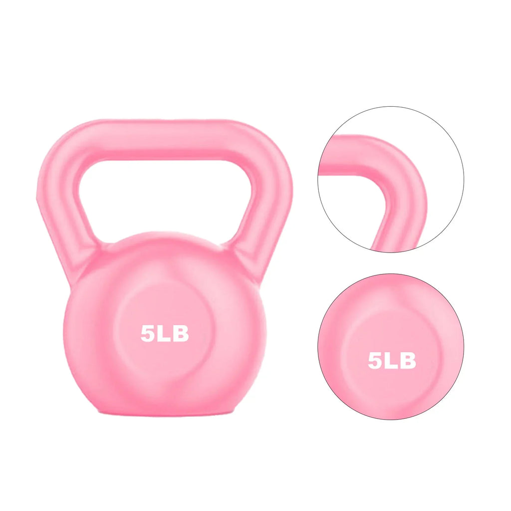 Buumin PE Kettlebell Weight for People Individuals for Exercises Strength Training Functional Fitness Plyometrics Pink 5LB