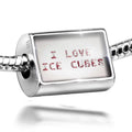 Neonblond Charm I Love Ice Cubes Frozen Berry Ice 925 Sterling Silver Bead