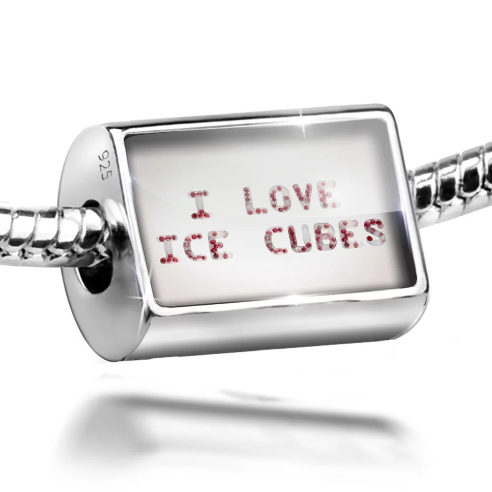 Neonblond Charm I Love Ice Cubes Frozen Berry Ice 925 Sterling Silver Bead