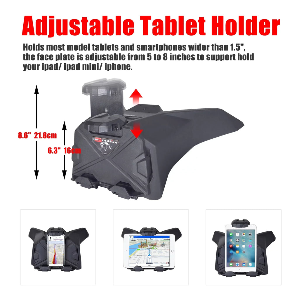 GFYSHIP UTV Electronic Device Tablet Phone Holder For 2019-2022 Can AM Maverick Sport Trail Commander 2021-2022 Storage Box Organizer