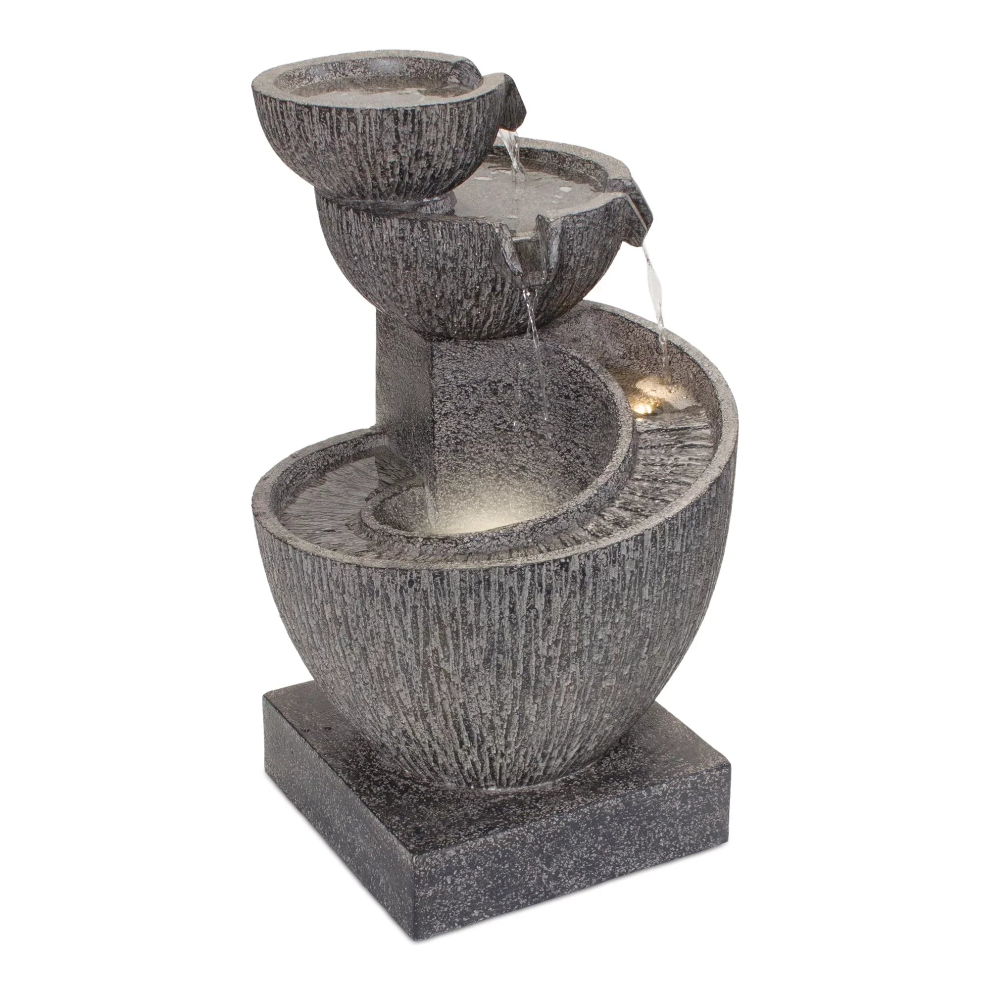 Melrose 26" Gray Cascading Outdoor Bowl Fountain