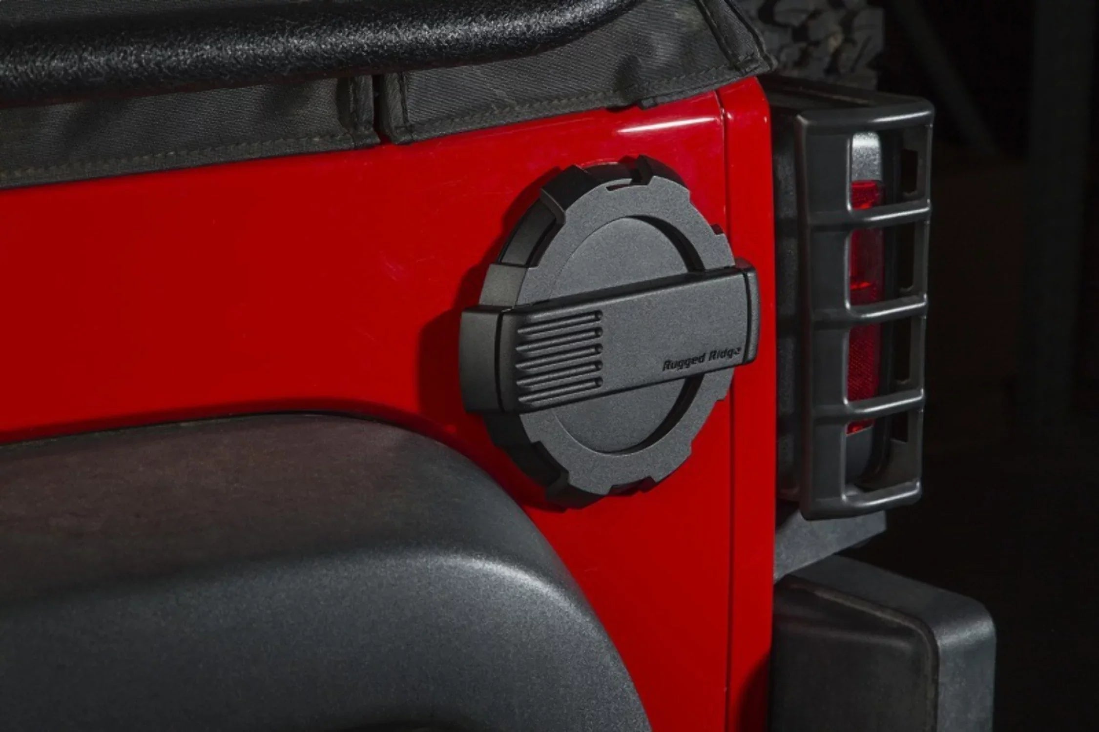 Rugged Ridge by RealTruck | 11425.12 Elite Gas Cap Door, Non-Lock, Dark 2007-2018 Jeep Wrangler JK Compatible with Select: 2008, 2015-2018 Jeep Wrangler Unlimited