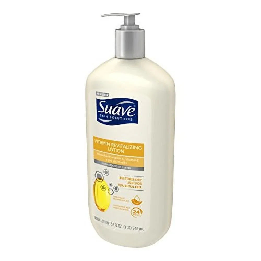 Suave Skin Solutions Body Lotion Revitalizing With Vitamin E, 32 Fl Oz, Pack Of 1