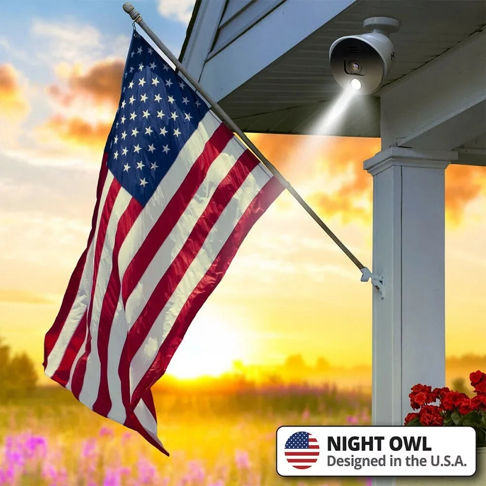 Night Owl 4K Ultra HD Wired Indoor/Outdoor Built-in Motion-Activated Spotlights