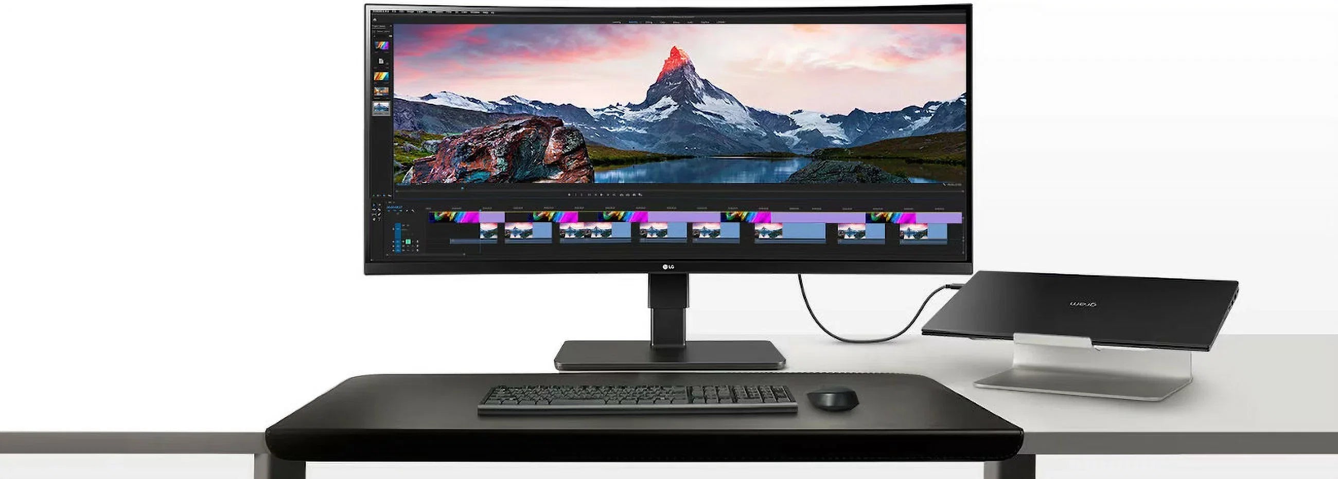 LG Ultrawide 34\" 3440 x 1440 LED HDR10, sRGB Curved Monitor, Textured Midnight 34BQ77QB-B