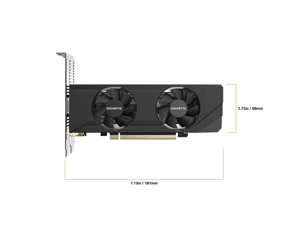 GIGABYTE GeForce RTX 3050 OC Low Profile 6G Graphics Card, 2x WINDFORCE Fans, 6GB GDDR6 96-bit GDDR6, GV-N3050OC-6GL Video Card