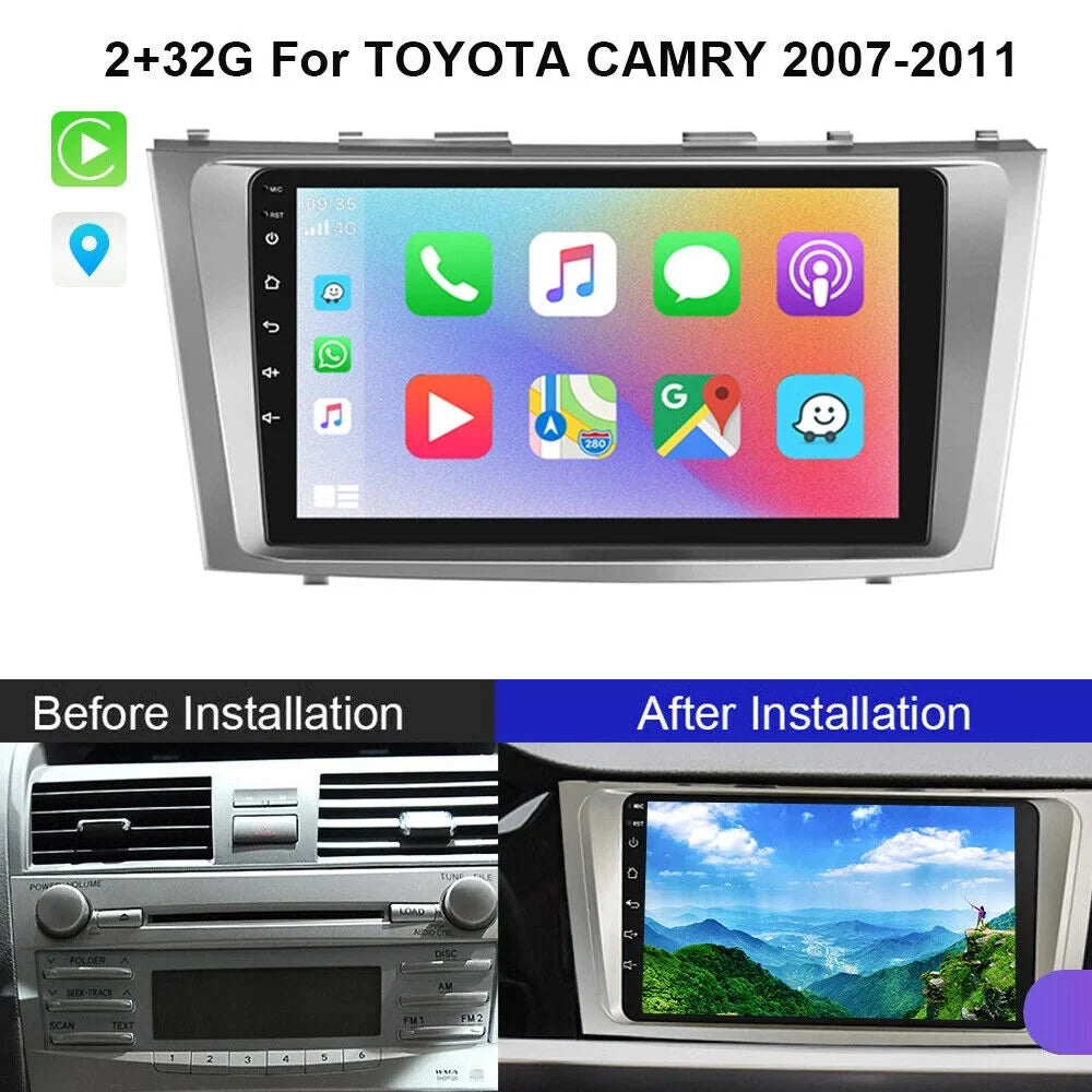 Jahy2Tech 2+32G Android 11 Car Stereo, 9 Inch IPS HD Touch Screen Car Radio Wireless CarPlay Android Auto for Toyota Camry 2006-2011
