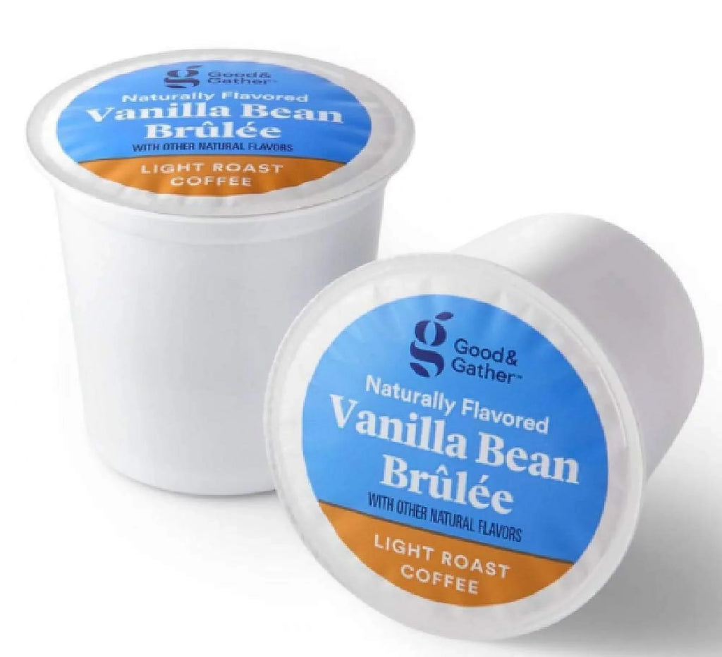 Good and Gather Naturally Flavored Single Serve Coffee Pods Bundle of 4 Flavors Cinnamon Vanilla, Toasted Almond Caramel, Salted Carmel and Vanilla Bean Brulee Fair Trade Certified,16 Count(Pack of 4)