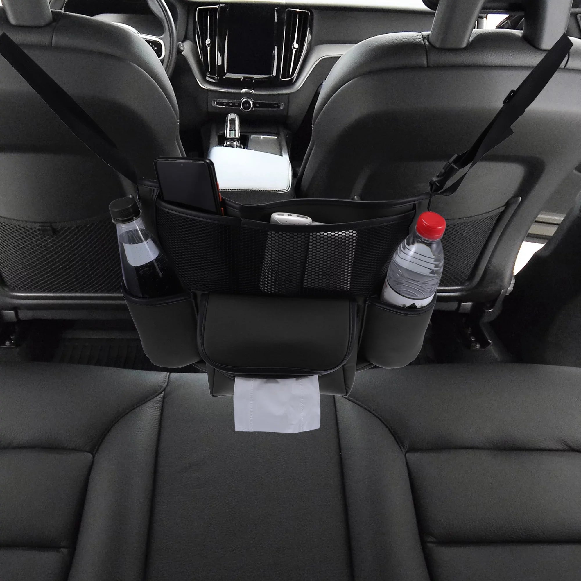 Car Large Capacity Seat Organizer Backseat Multi Pockets Purse Storage for Car 36x26c18cm Ebony