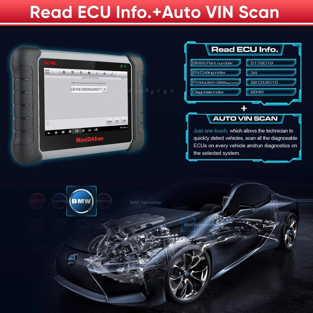 Autel Scanner MaxiDAS DS808K Auto Diagnostic Scan Tool, ECU Coding,ABS Bleed, Oil Reset,Upgrade of DS708 MP808