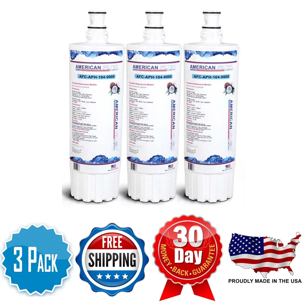 AFC Brand , Water Filters , Model # AFC-APH-104-9000 , Compatible with CUNO® HF20 - 3 Pack - Made in U.S.A.