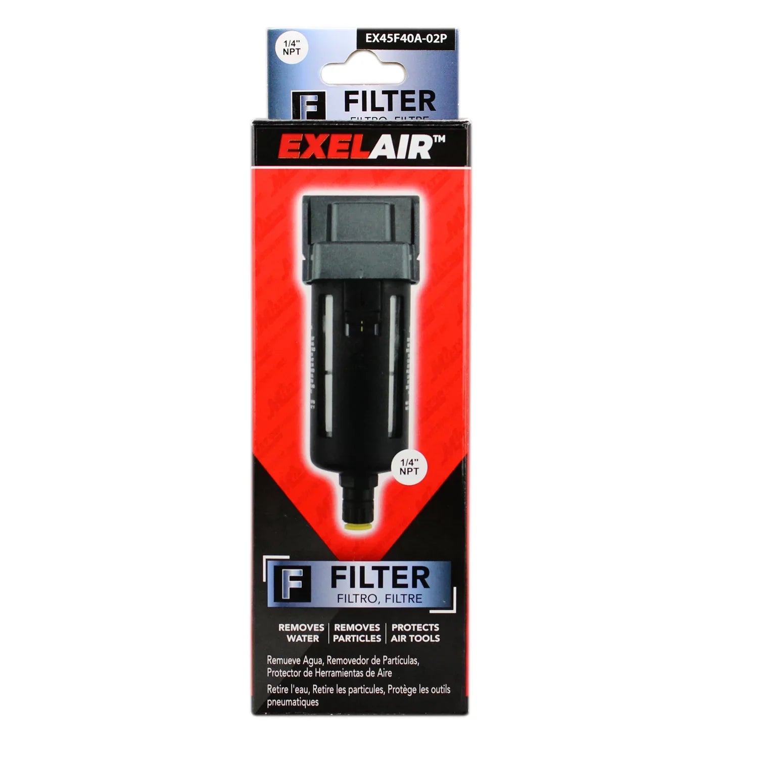 EXELAIR? by Milton FRL Air Filter - 1/4" NPT - Polycarbonate Bowl, Automatic Float/Overnight (EX45F40A-02P)