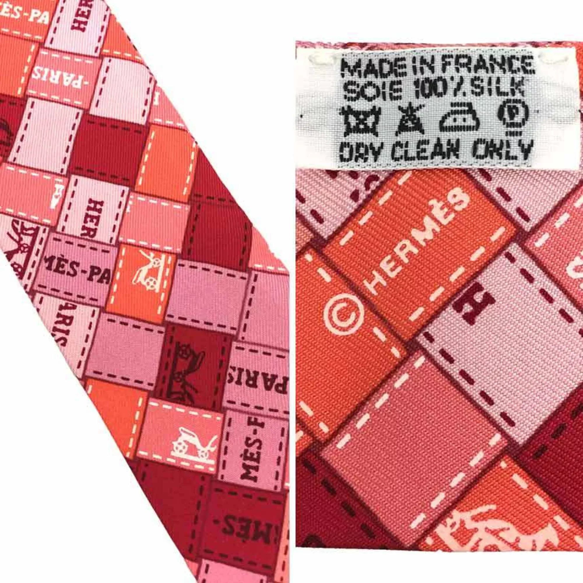 Pre-Owned HERMES Twilly Scarf Muffler Bolduc au Carre Check 2019 Pink 100% Silk Hermes aq7360 (Like New)