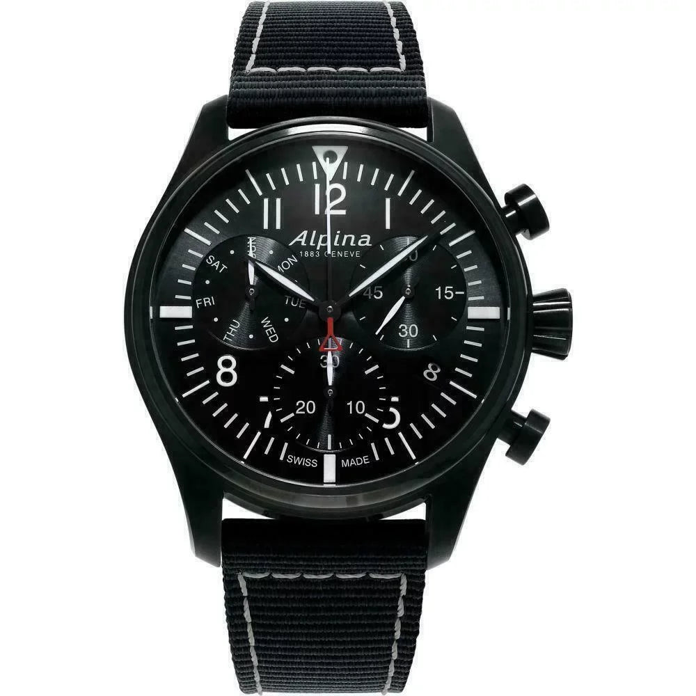 Alpina Startimer Pilot Chronograph AL-371BB4FBS6 Ebony PVD Gemstone Individuals Watch