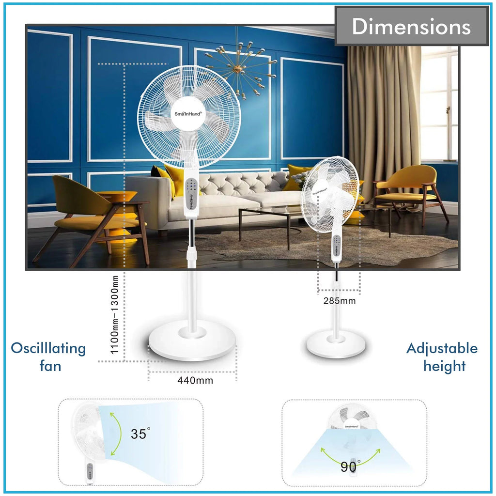 Technical Pro WIFI Enabled 16" Standing Fan with Oscillating Feature, Compatibe with Amazon Alexa/Google Home Voice