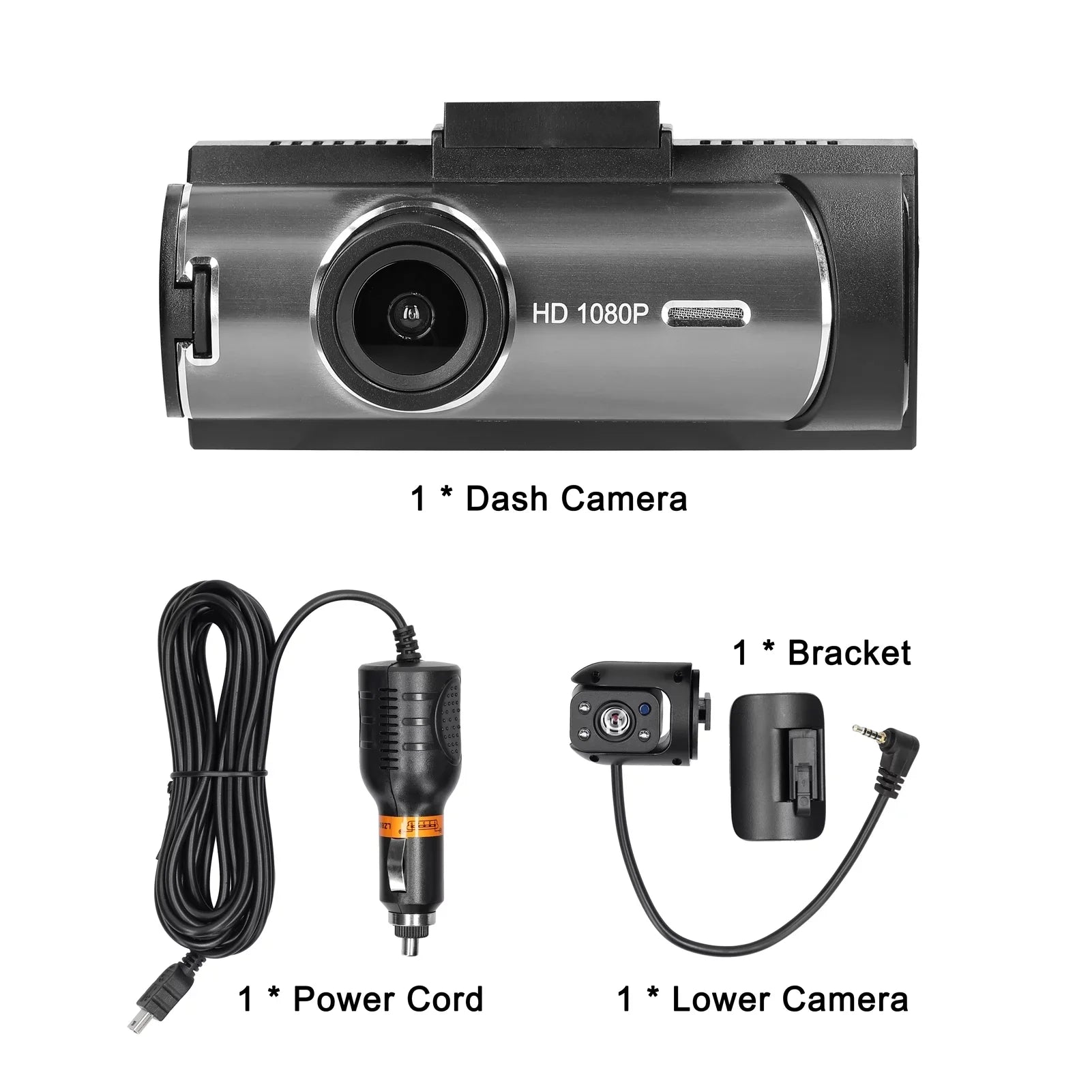 Meterk Multi-language Dual Lens Car Video Recorder Auto Dash Cam Car Recorder Night Viewing Motion Detection DVR 170 Degree Wide Angle Car Camcorder