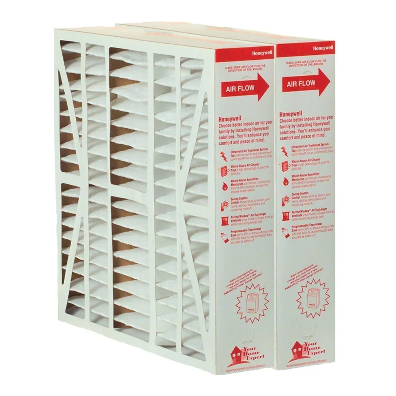 Honeywell FC100A1037 (2-Pack) - 20" x 25" x 4" Pleated Air Filter, MERV 11