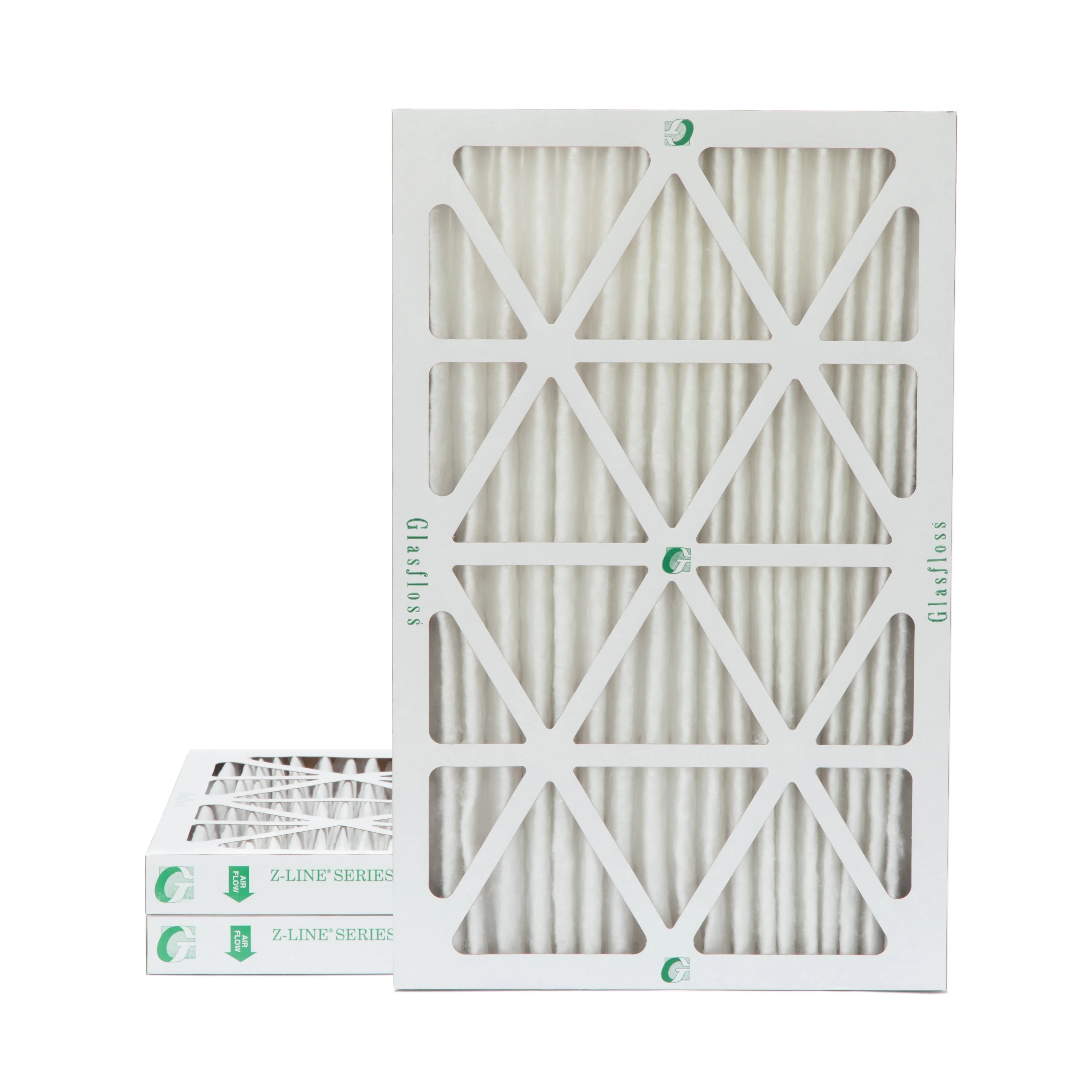 3 Pack of 16x25x2 MERV 13 Pleated 2" Inch Air Filters by Glasfloss. Actual Size: 15-1/2 x 24-1/2 x 1-3/4