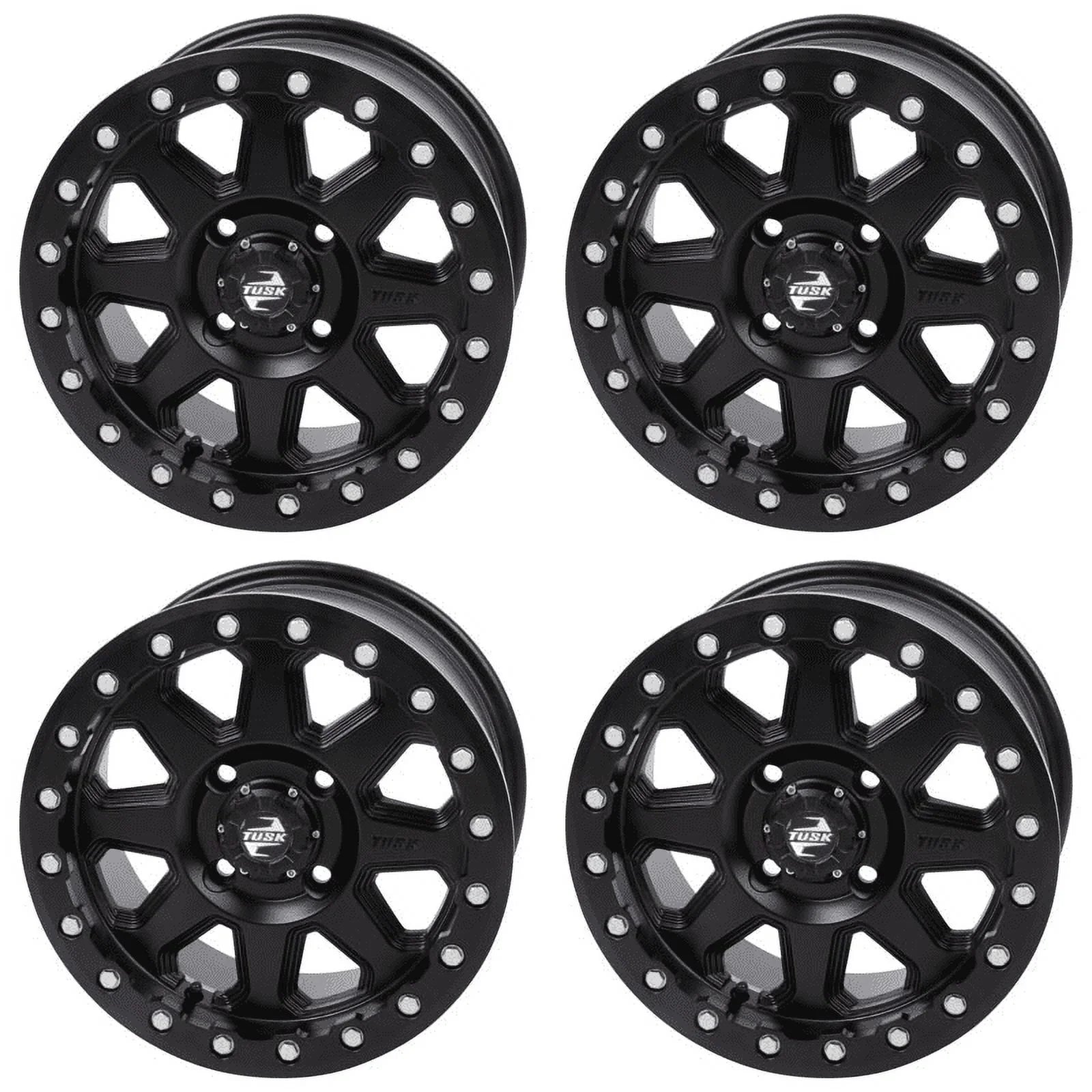 (4 Pack) 4/137 Tusk Uinta Beadlock Wheel 15X7 4.0 + 3.0 Matte Dark For Can-Am Edge Hd10 Pro Xt 2020-2023