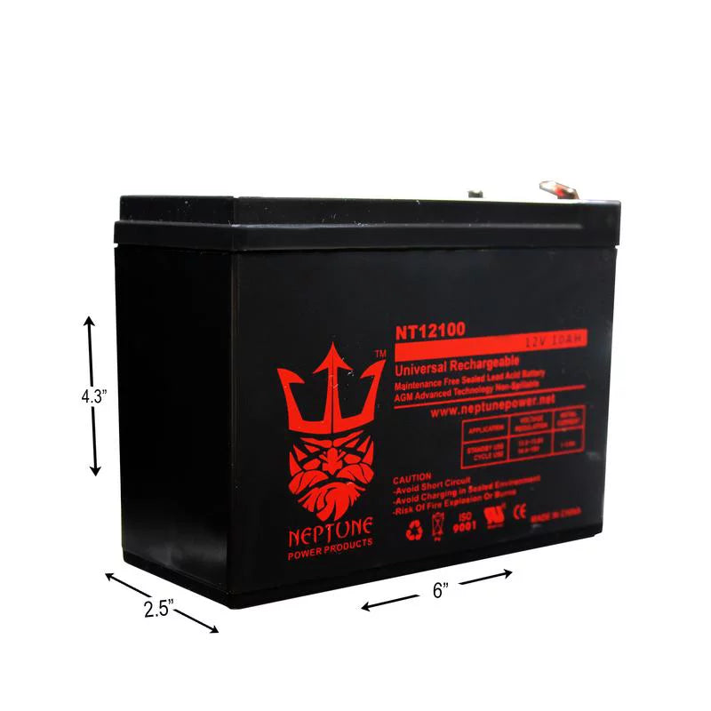 EVO 300 12V 10Ah SLA Gentlemen Electric Scooters Battery by Neptune - 2 Pack