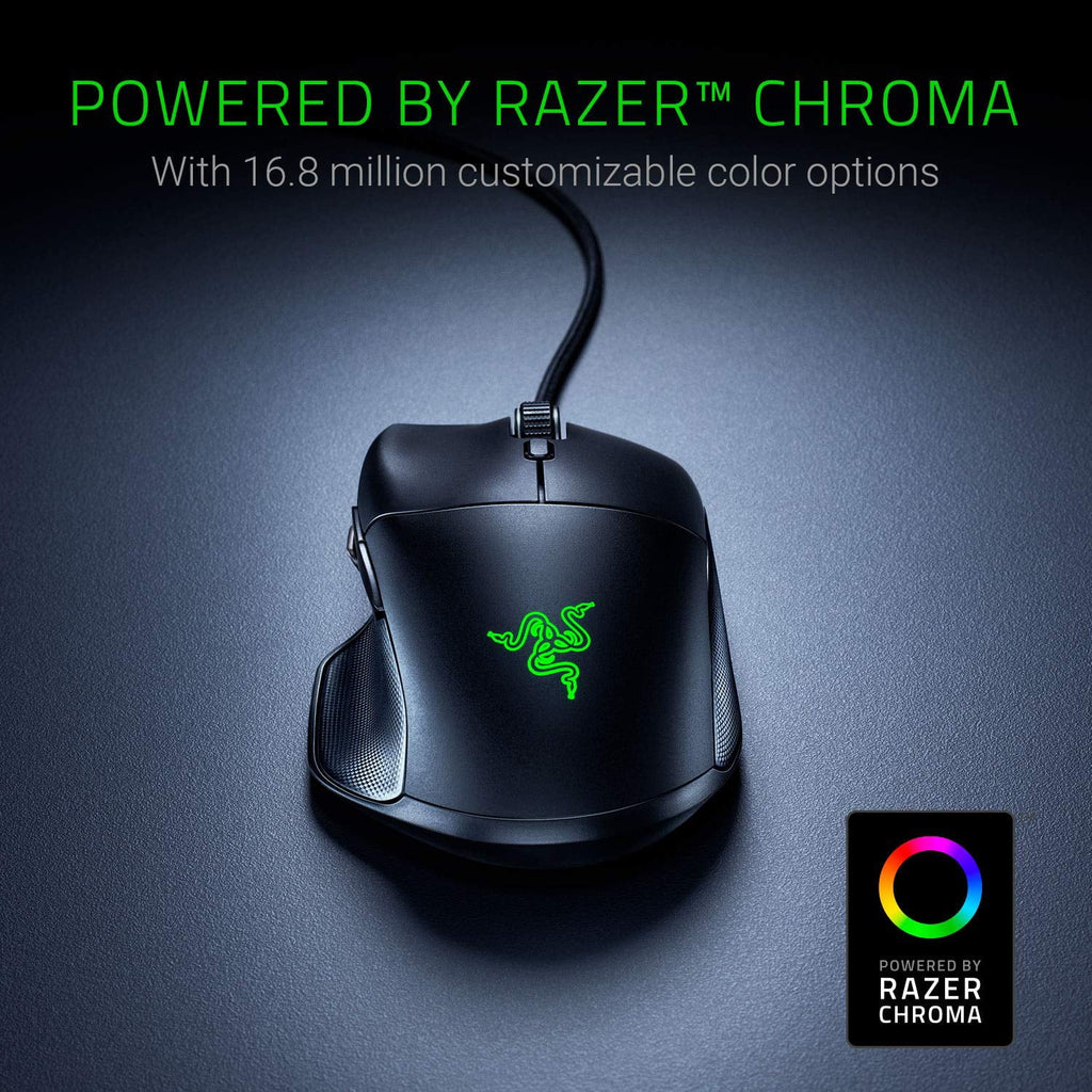 Razer Basilisk Essential Gaming Mouse - [6400 DPI Optical Sensor][Chroma RGB Lighting][7 Programmable Buttons][Mechanical Switches]