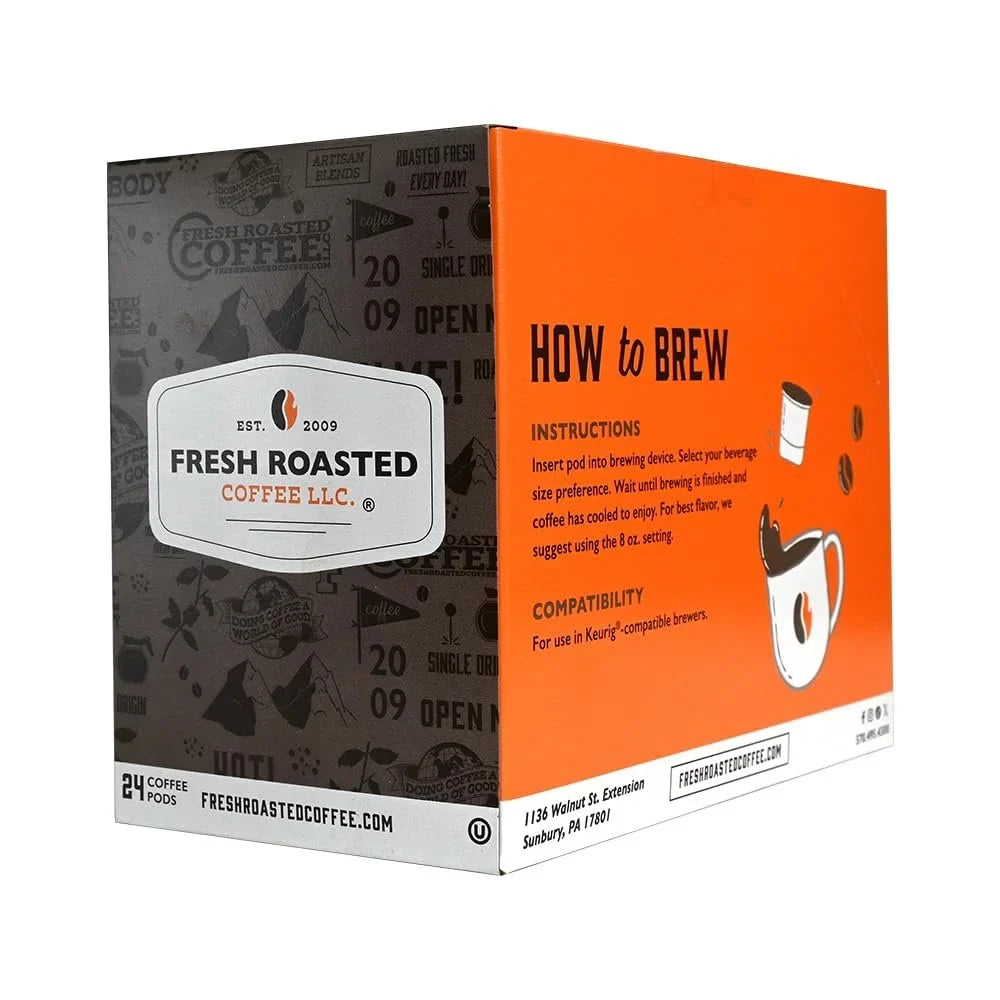 Fresh Roasted Coffee, Dark Guatemalan Huehuetenango Coffee Pods, Dark Roast, K-cup Compatible, 72 Count