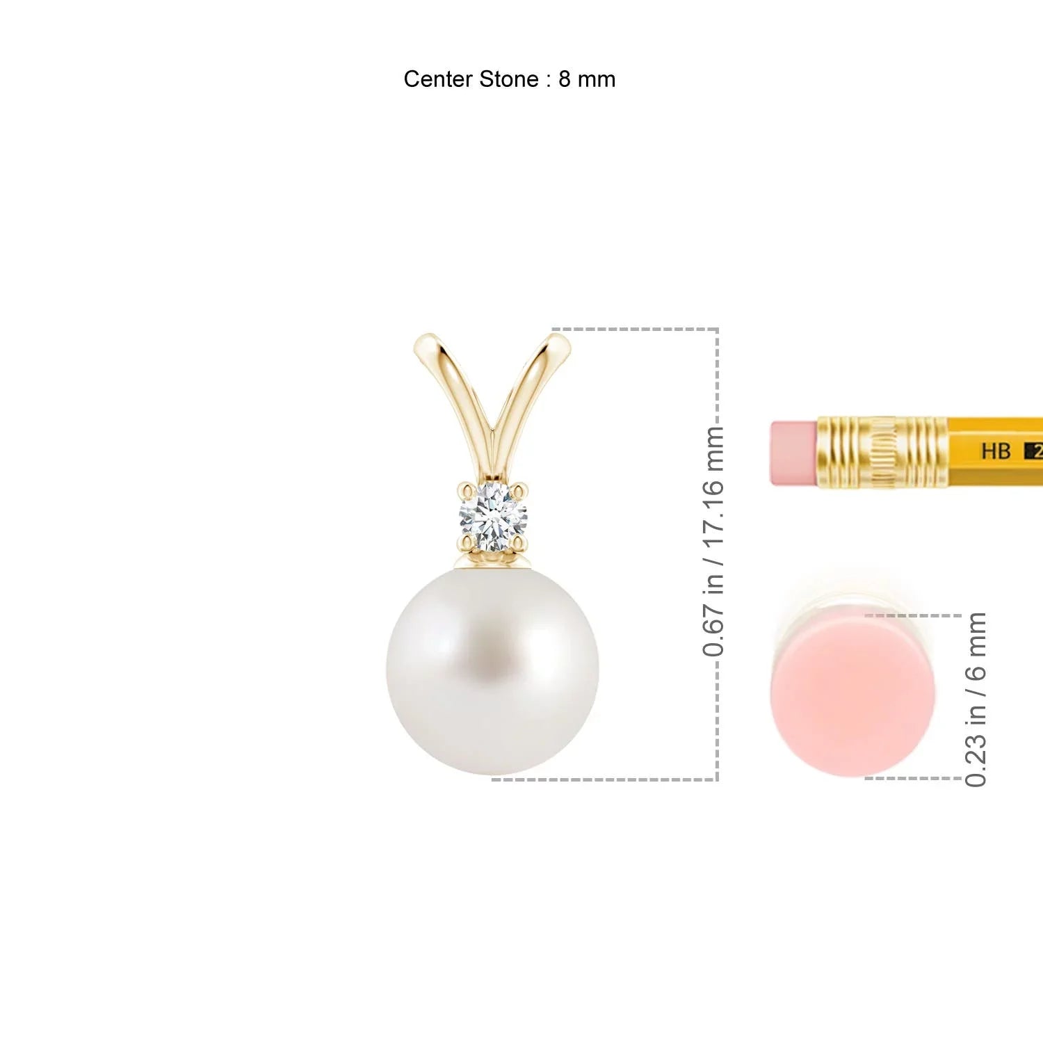 Angara South Sea Cultured Pearl V-Bale Termination Necklace for Individuals Girls in 14K Yellow Gold (Grade-AAA|Size-8mm) June Birthstone Jewelry Gifts for Her Birthday, Wedding, Gentlemen Valentines Day