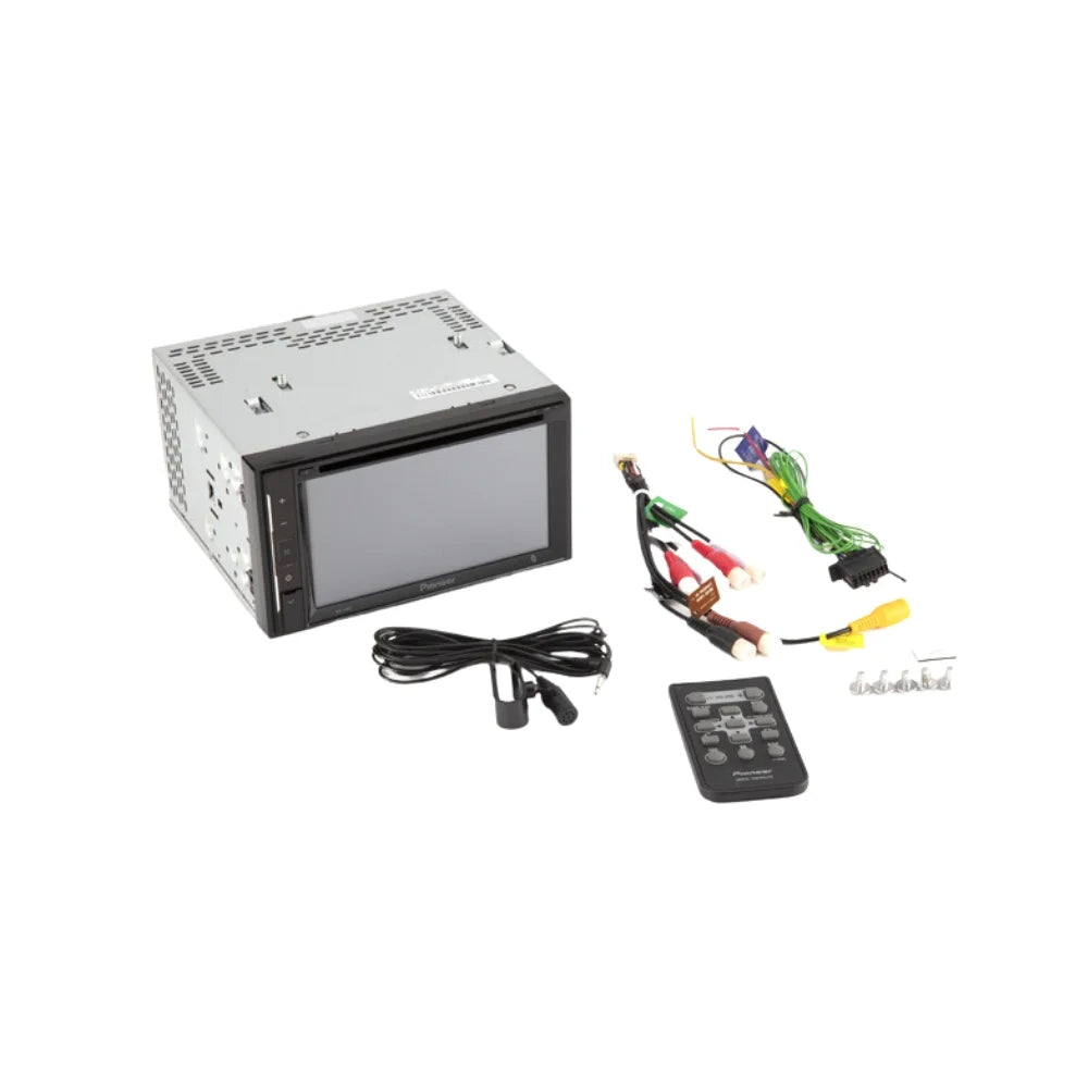 KIT644 Bundle with Pioneer Multimedia DVD Car Stereo and Installation Kit - for 2012-2015 Toyota Tacoma W/Metallic Graphite Dash / Touchscreen - Backup Camera, 2 Din Mounting Kit