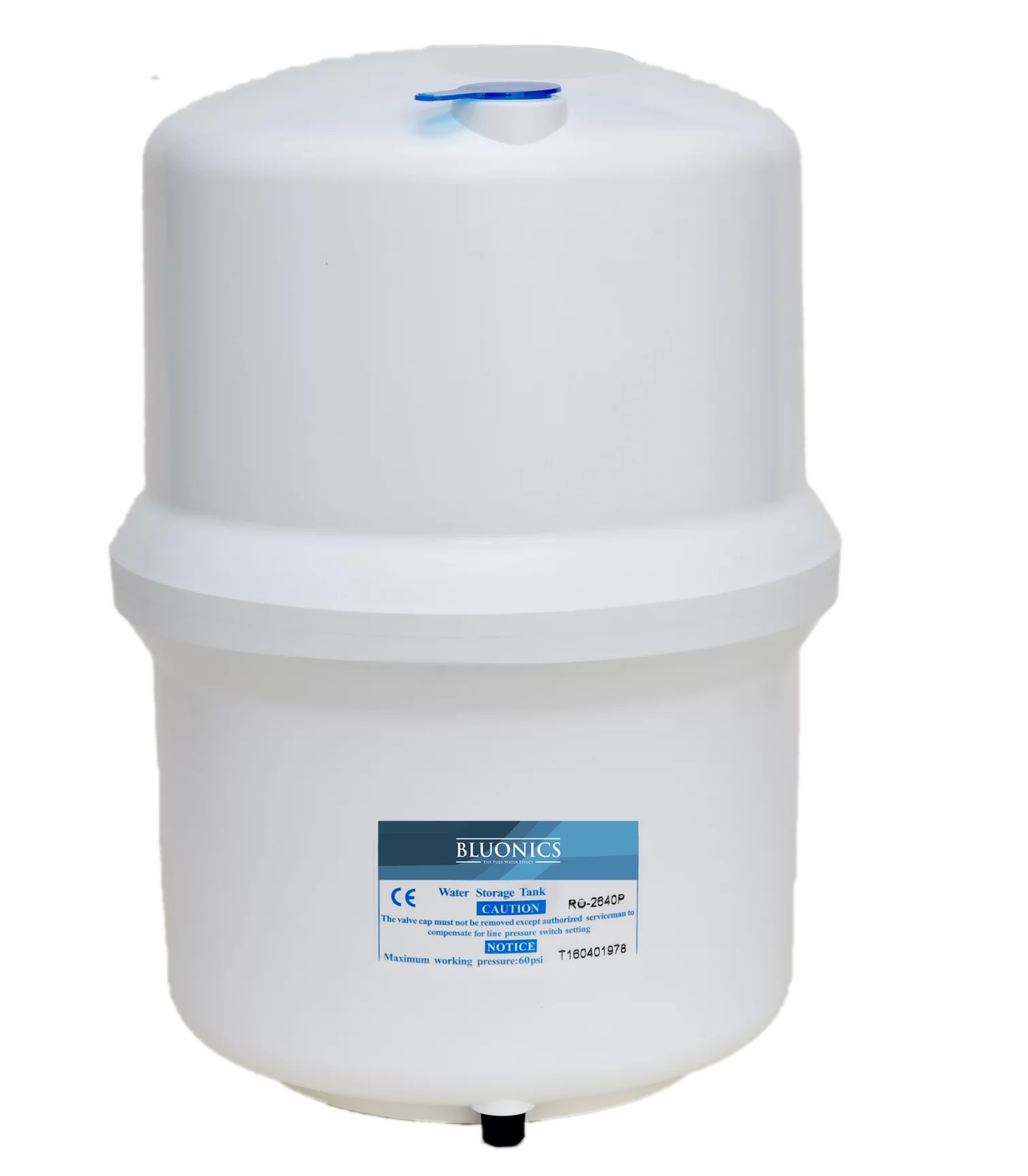 Bluonics Pressurized Water Storage Tank with Ball Valve for Reverse Osmosis RO Systems, 4 Gallon