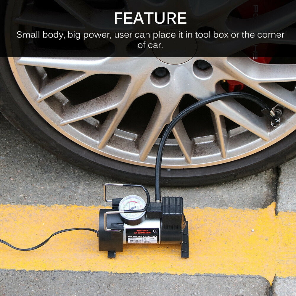 Jahy2Tech Dark Portable Air Compressor 12V Electric Pump Quick Inflation 280W Roadside Assistance