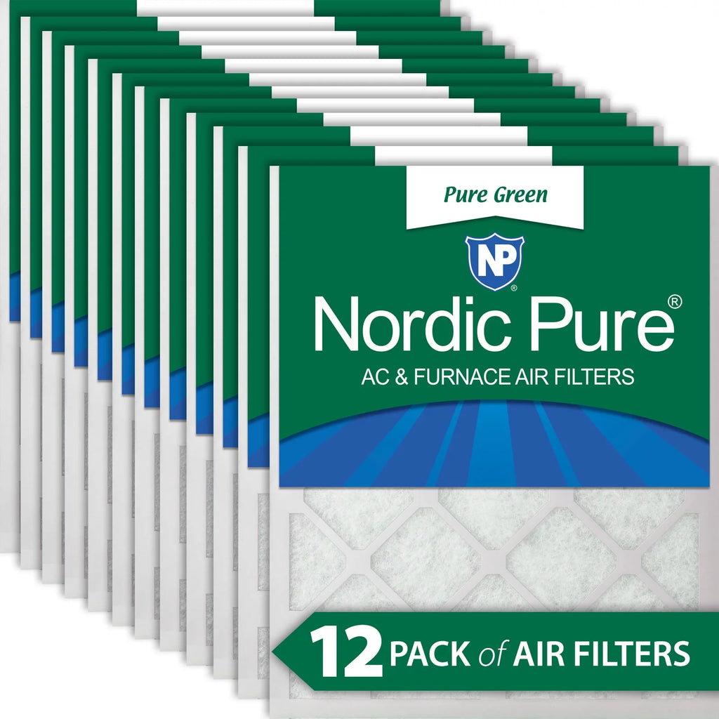 12x12x1 (11_3/4x11_3/4) Pure Green Termination AC Furnace Air Filters 12 Pack