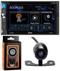 Jensen CDR6221 6.2" Touchscreen LCD Multimedia Car Receiver with Bluetooth, Front USB Input + Absolute CAM570 License Plate Rare Camera + Magnet Phone Holder