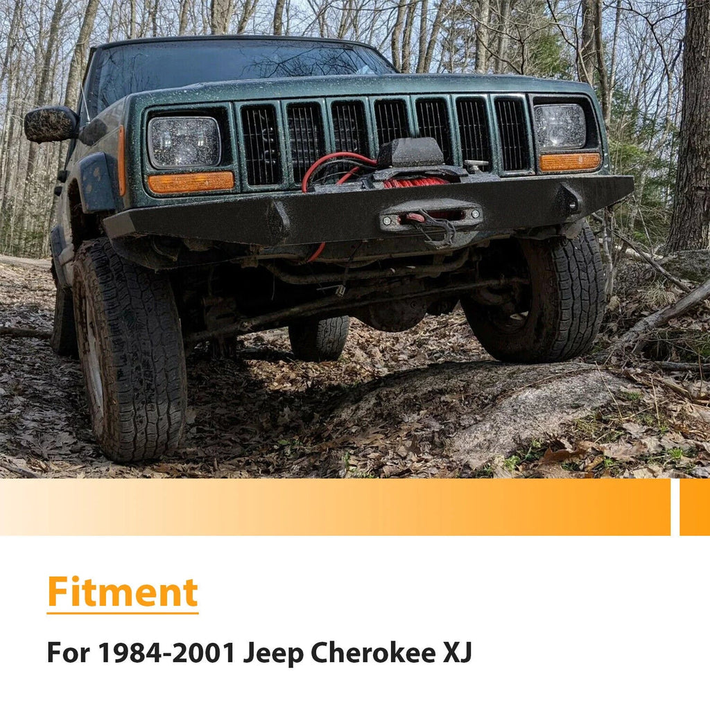 KOJEM DIY Front Bumper Bare Metal Kit for 1984-2001 Jeep Cherokee XJ Winch Mount Plate