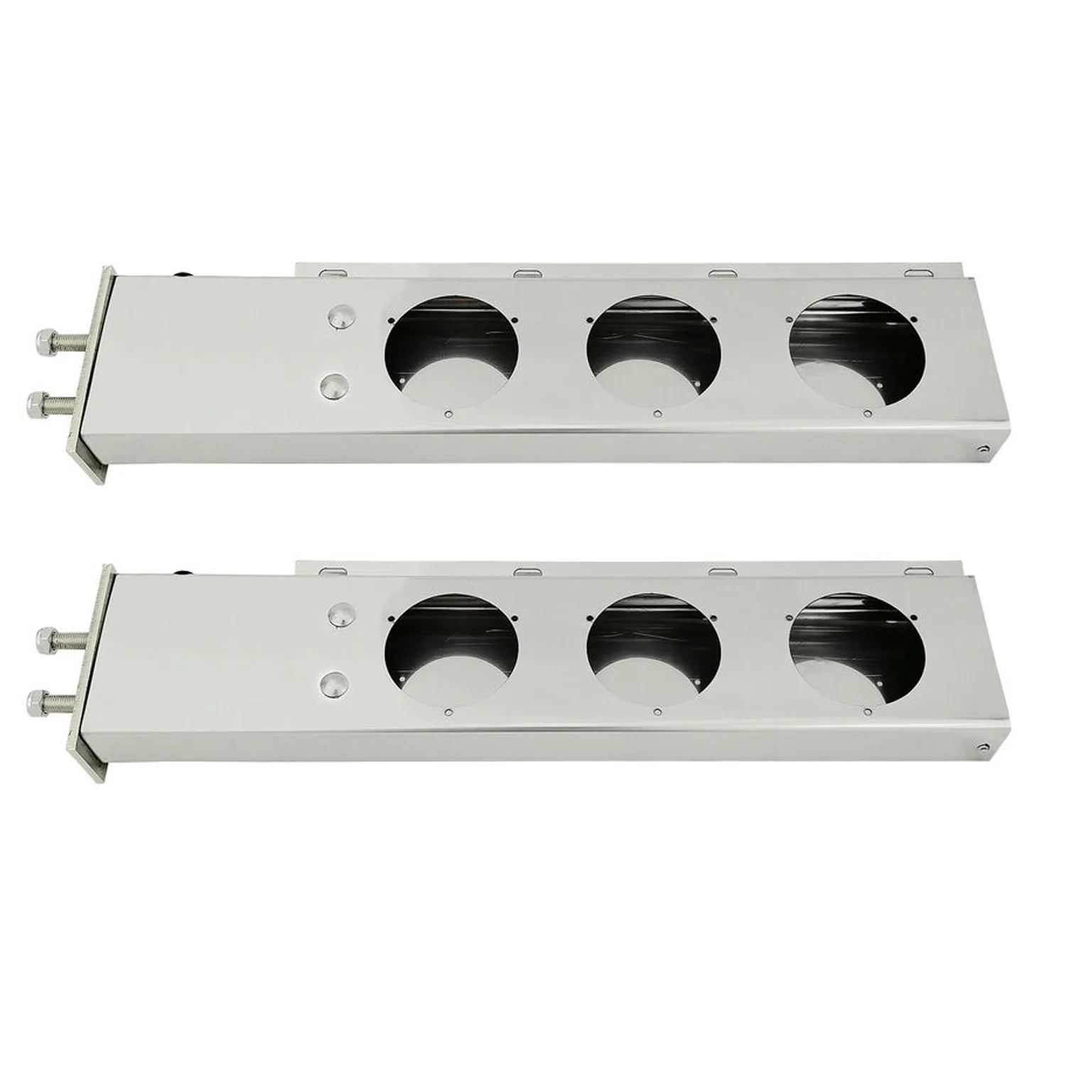 POWERWORKS Stainless Steel Straight Spring Loaded Mud Flap Hanger Bracket Mudflap Holder Set 2.5" Bolt Spacing 30" Length fit for Semi Trucks