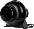iPower 4 inch 195 CFM Inline Duct Ventilation Fan Air Circulation Vent Blower for Grow Tent, 4" Lite, Ebony 1-Pack