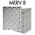 24x24x1 MERV 8 Pleated Air Filter 6PK | 23.375x23.375x.75 - Actual Size