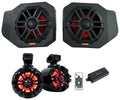 Pair Memphis Audio RNGR65FE Pods+LED Tower Speakers+Amp For 2018+ Polaris Ranger