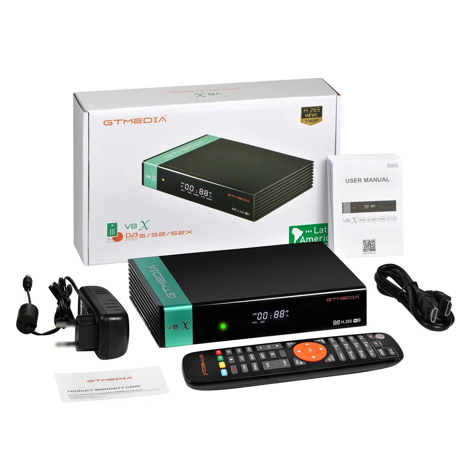 GTMEDIA V8X LA DVB-S/S2X Signal Receiver, Built-in 2.4G WiFi, CA Card Slot