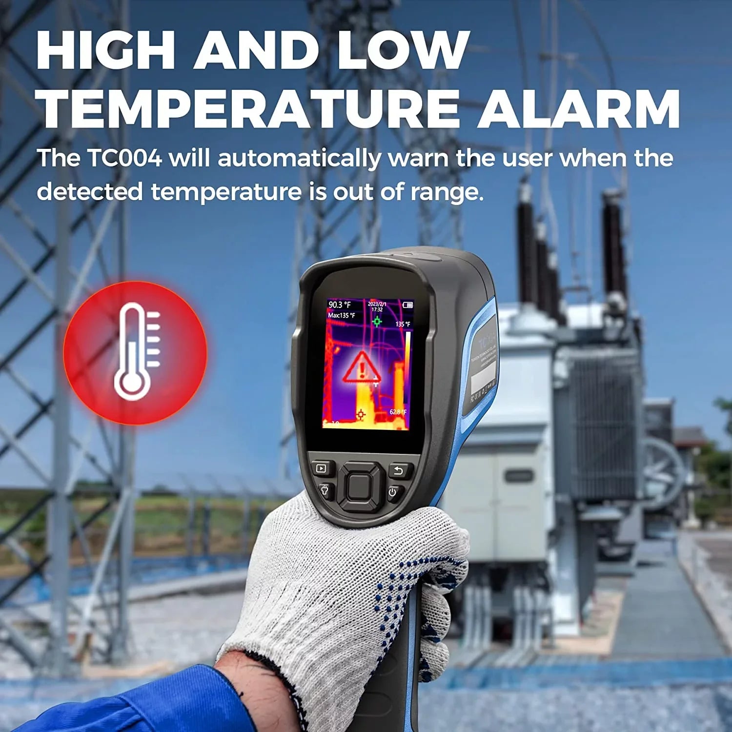 TOPDON TC004 Thermal Imaging Camera 256 x 192 IR High Resolution 12-Hour Battery Life Thermal Camera Handheld Infrared Camera