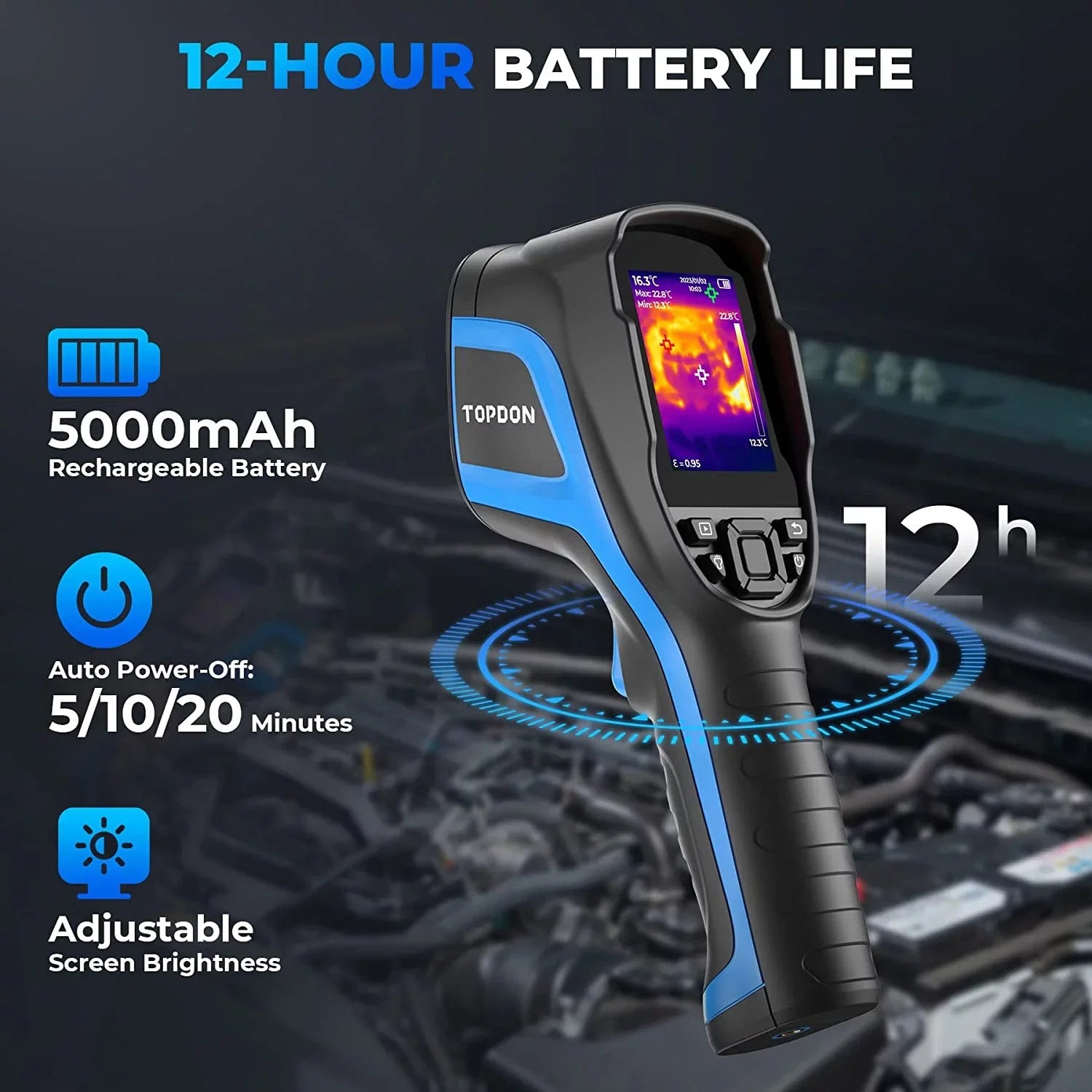 TOPDON TC004 Thermal Imaging Camera 256 x 192 IR High Resolution 12-Hour Battery Life Thermal Camera Handheld Infrared Camera