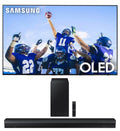 QN55S90CAFXZA 55" 4K OLED Smart TV with AI Upscaling with a HW-B550 2.1ch Soundbar and Subwoofer with Dolby Audio (2023)