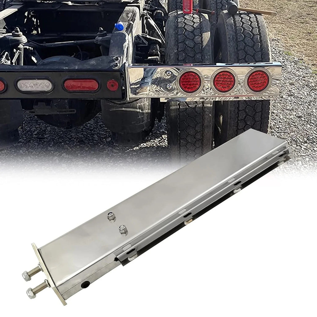 POWERWORKS Stainless Steel Straight Spring Loaded Mud Flap Hanger Bracket Mudflap Holder Set 2.5" Bolt Spacing 30" Length fit for Semi Trucks