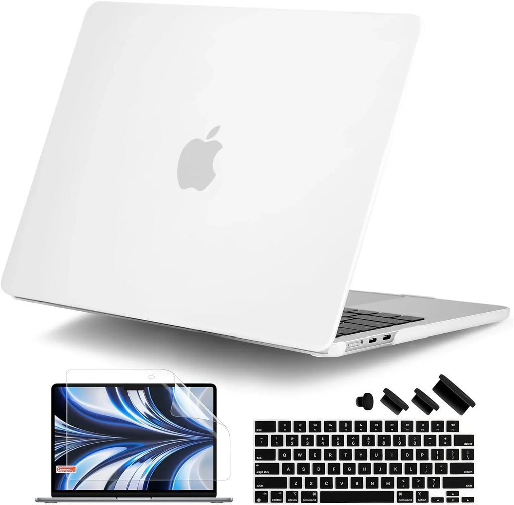 DONGKE Compatible with M2 MacBook Air 13.6 inch Case 2022 2023 A2681, Hard Shell Case with Keyboard Cover &