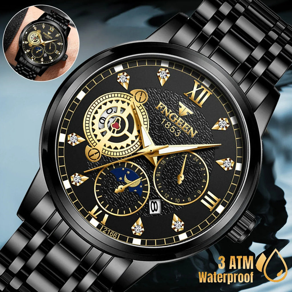 Waterproof People Watch Stainless Steel Crystal Luminous Classic Wristwatch Luxury