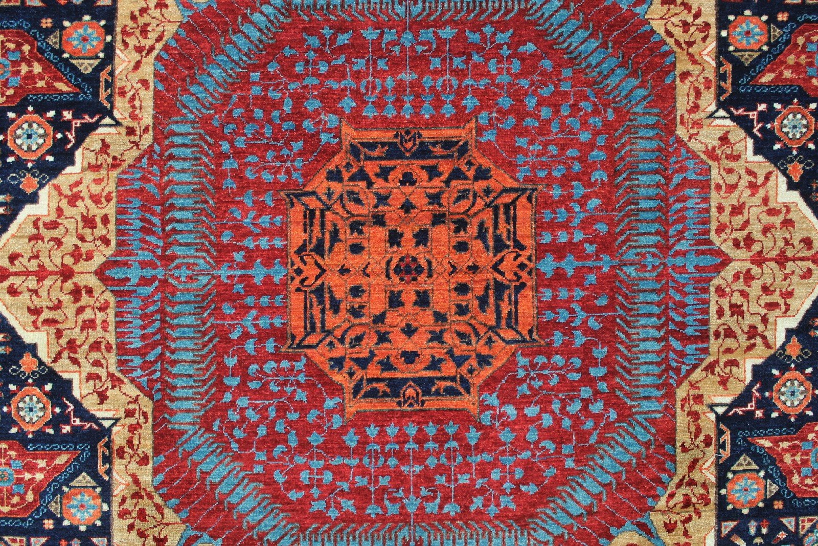 Aria Marwin Blue/Red Rug, 9'10" x 13'9"
