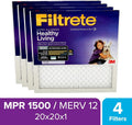 Filtrete 20x20x1, AC Furnace Air Filter, MPR 1500, Healthy Living Ultra Allergen, 4-Pack